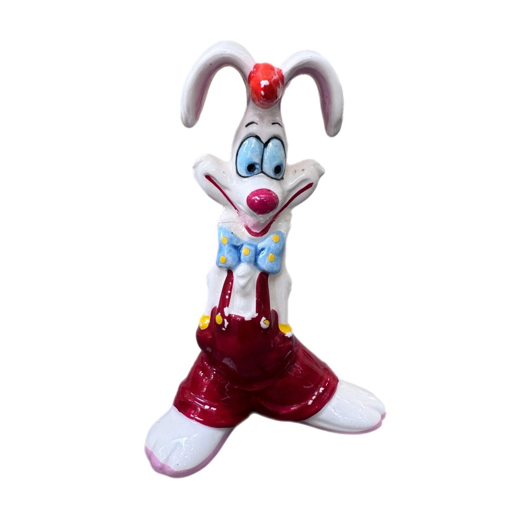 Vintage Disney Roger Rabbit Ceramic Figurine Japan 5 Inch Who Framed Red White